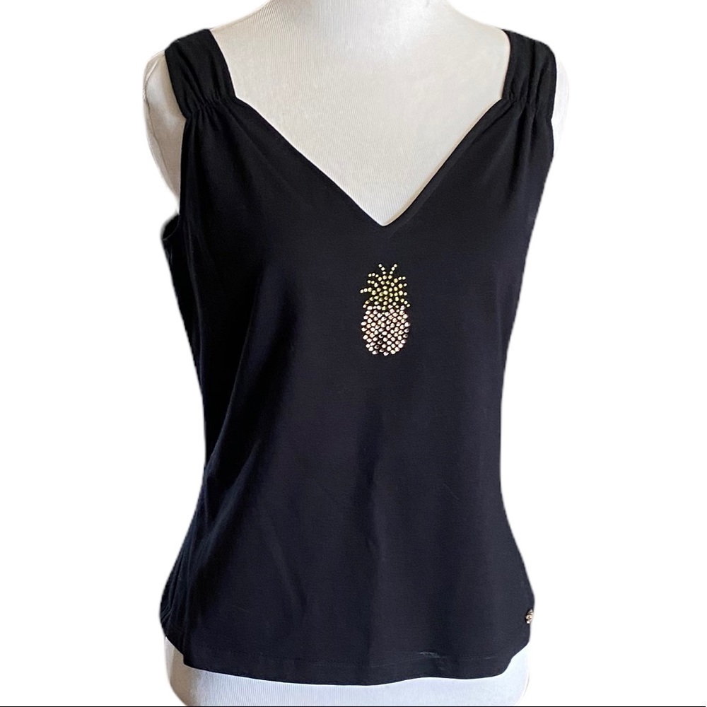St. John Sport By Marie Gray Woman’s Gem Studded Pineapple tank SZ P/US 2